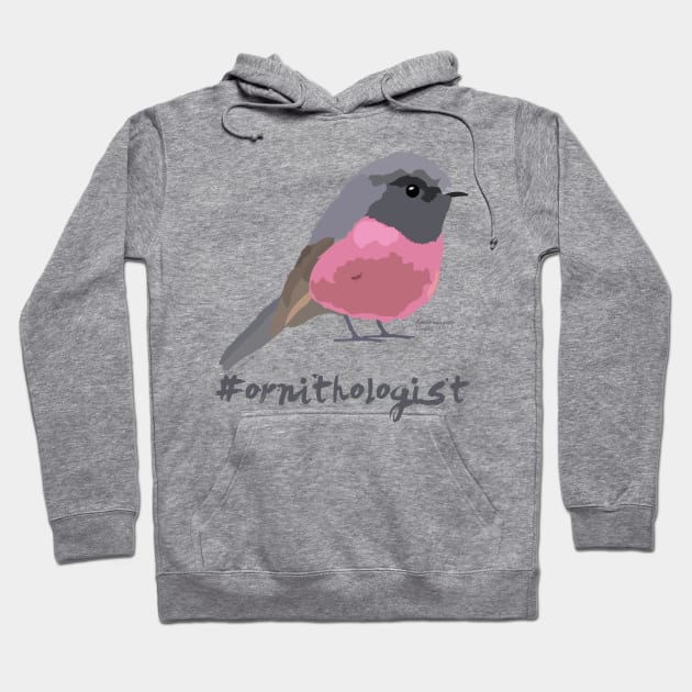 Ornithologist | Pink robin Hoodie by uncutcreations